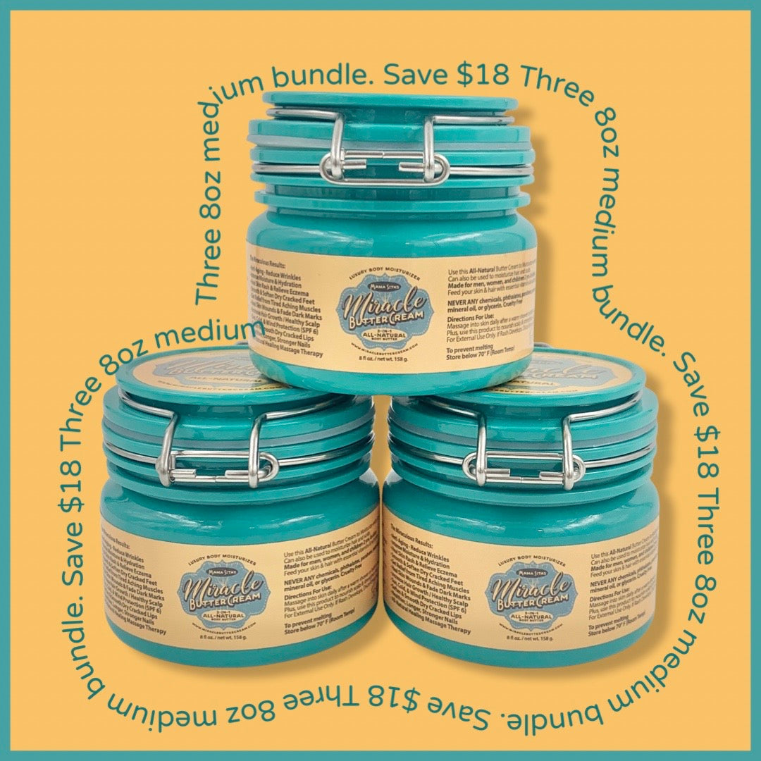 THREE (8oz) Medium Miracle Butter Cream - BUNDLE & SAVE $18, miraclebuttercream.com