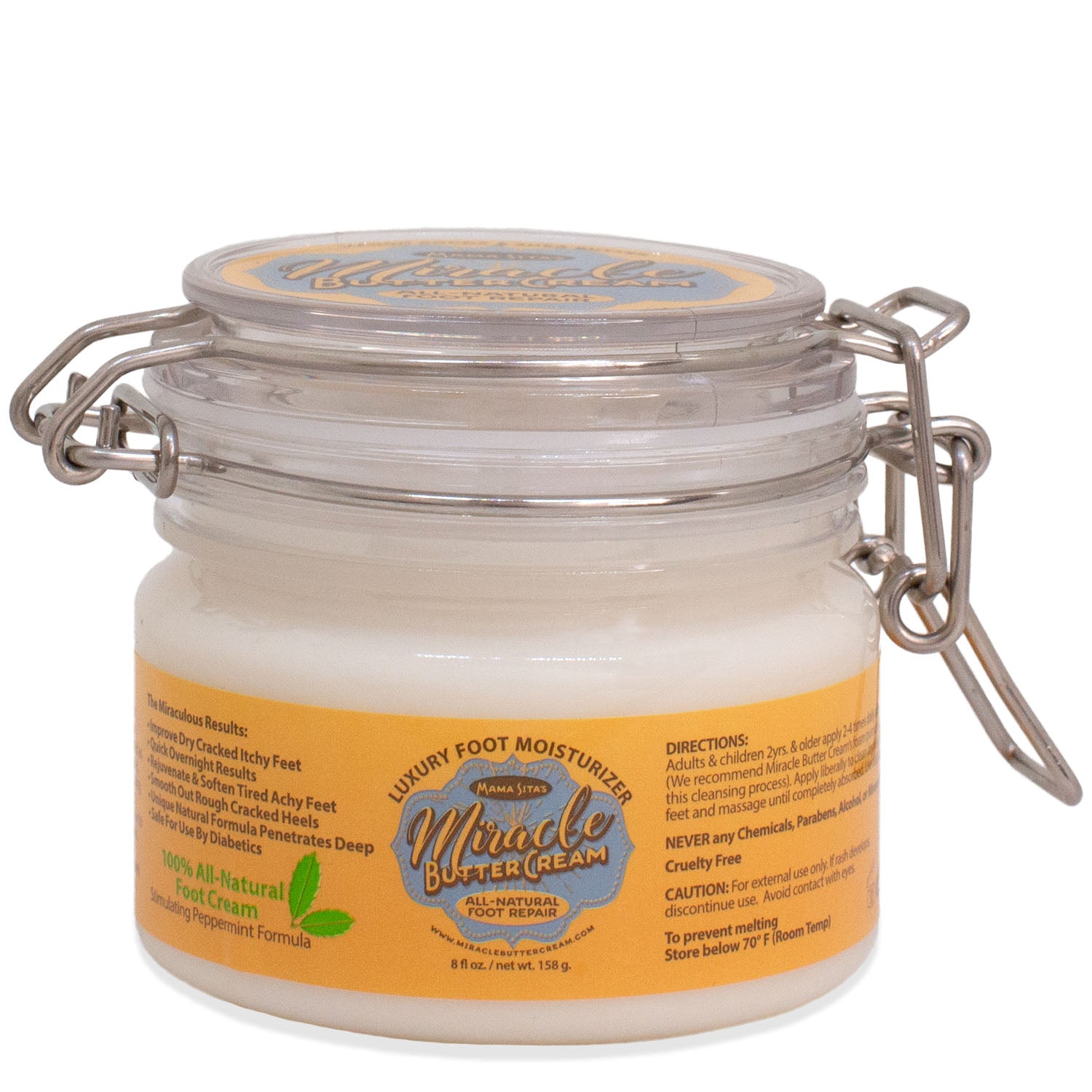 Miracle Butter Cream Peppermint Foot Moisturizer 8 oz, miraclebuttercream.com