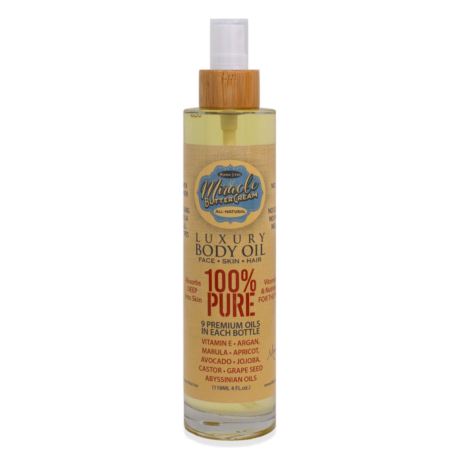 Sensitive Skin Solutions Luxury Body Oil for Face, Skin & Hair 4oz. miraclebuttercream.com