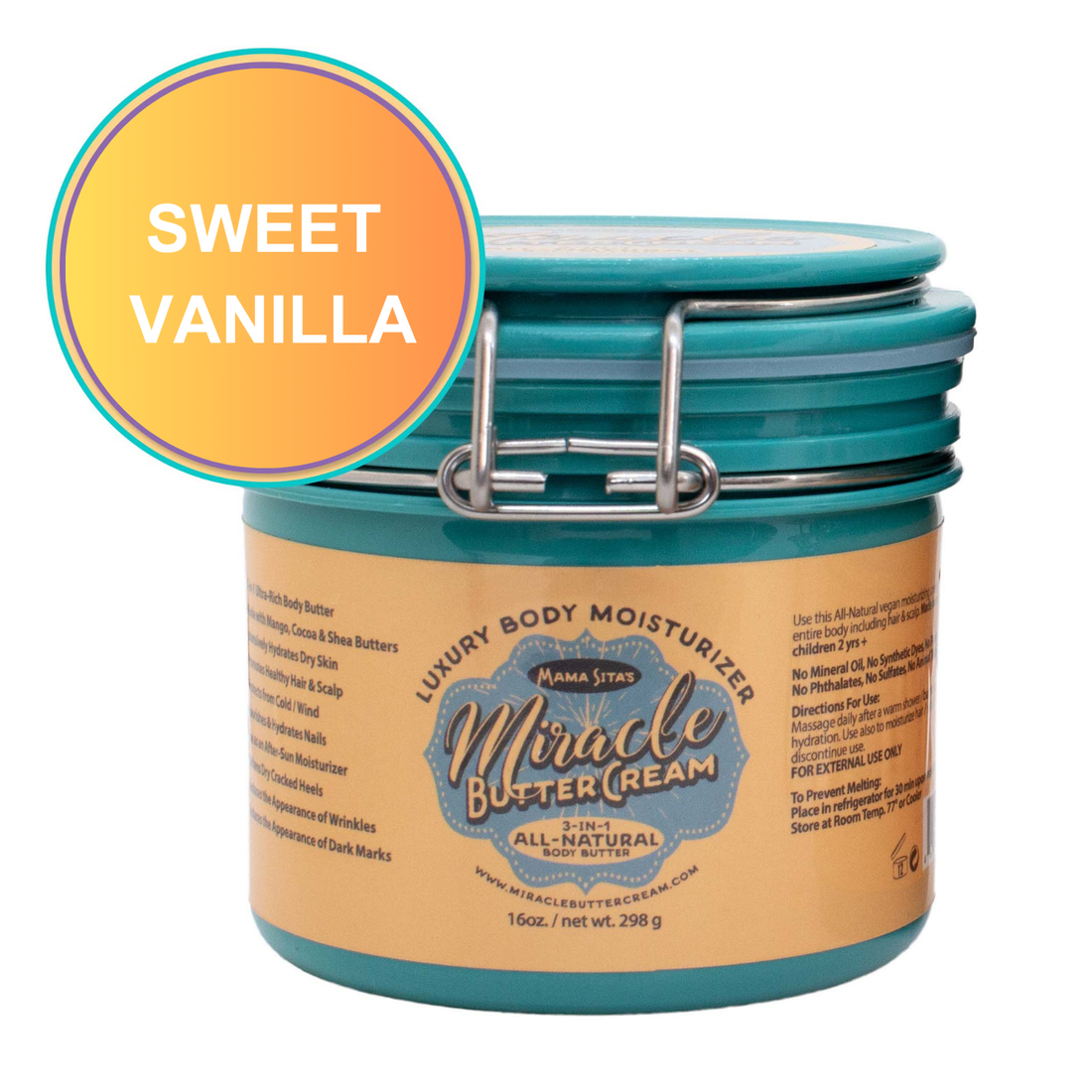 Sweet Vanilla Miracle Butter Cream 16oz, miraclebuttercream.com