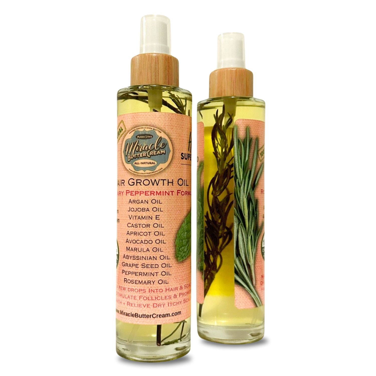 Hair Growth Oil (Rosemary Mint Formula), MiracleButterCream.com