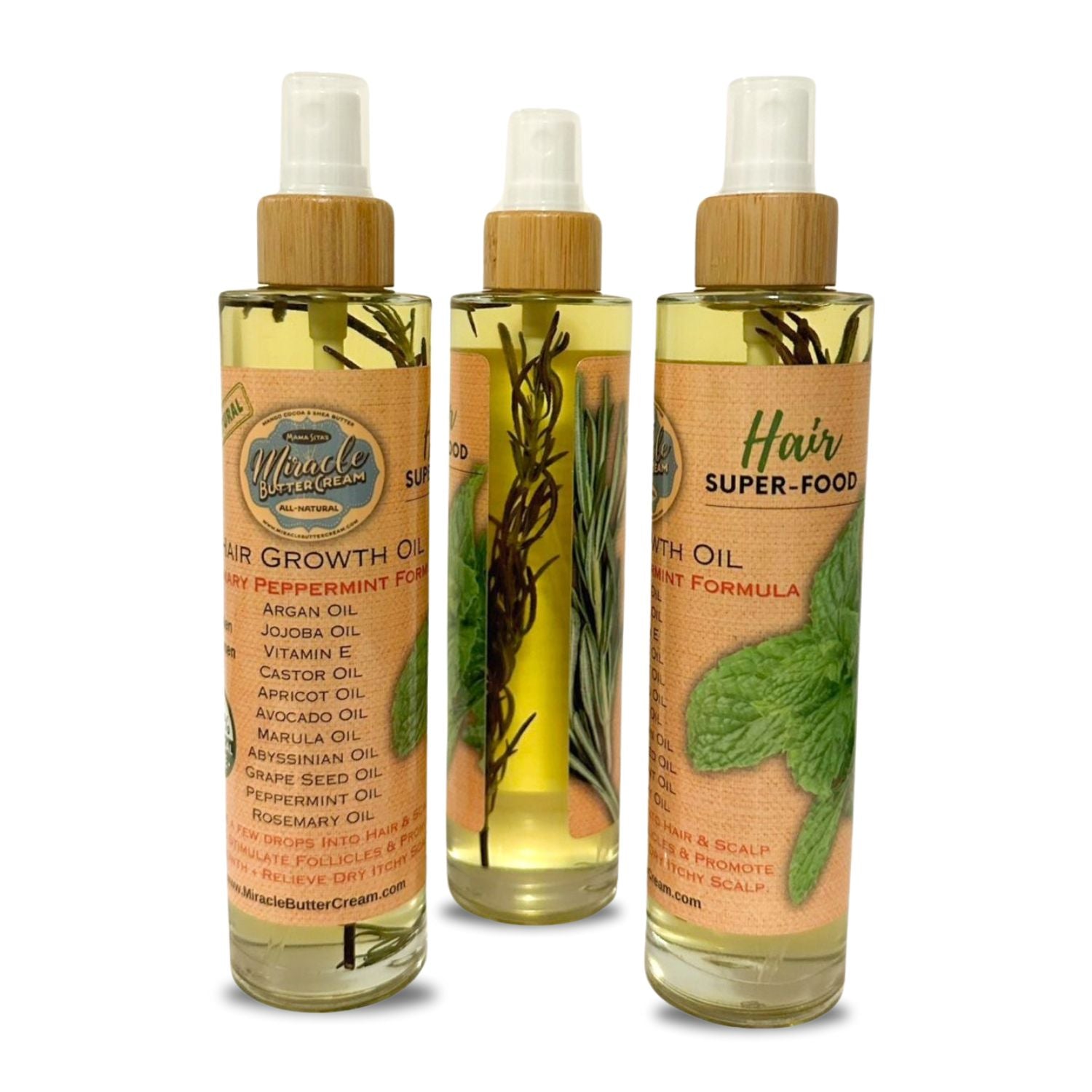 Hair Growth Oil (Rosemary Mint Formula), MiracleButterCream.com