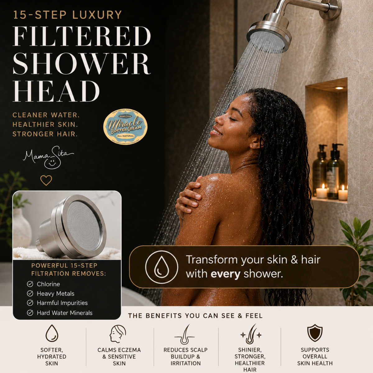 Filtered Shower Head, Better Skin and Hair