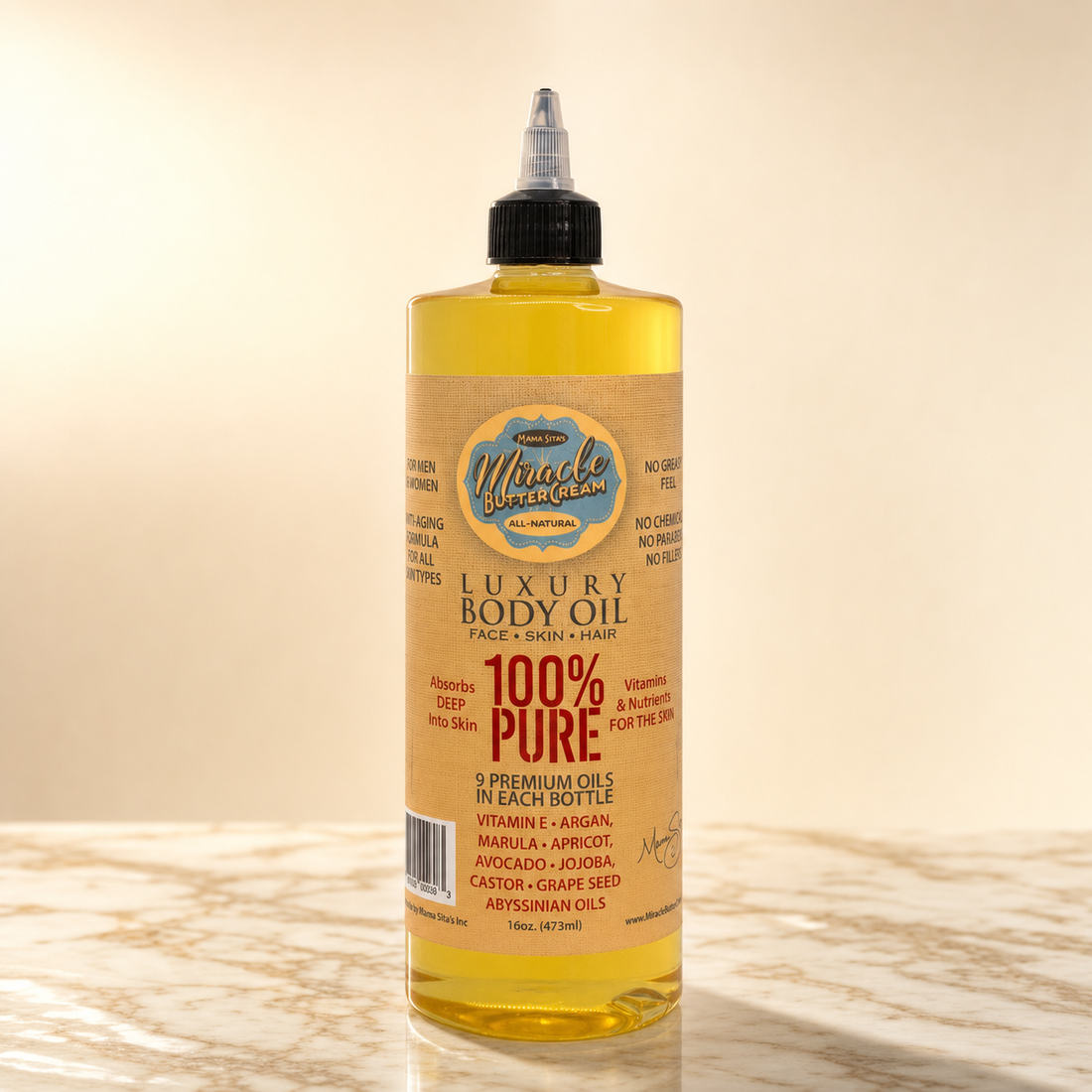 Sensitive Skin Solutions Luxury Body Oil for Face, Skin & Hair 16oz.