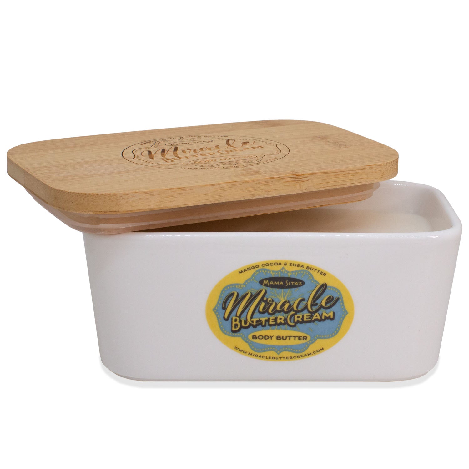 (Natural) Unscented/Fragrance-Free Miracle Butter Cream ceramic butter tub 32oz., miraclebuttercream.com