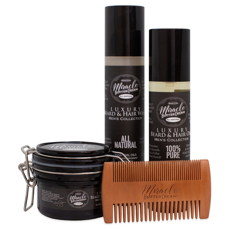 Miracle Butter Cream Men's Collection Beard & Hair Care 4pc. Kit, miraclebuttercream.com