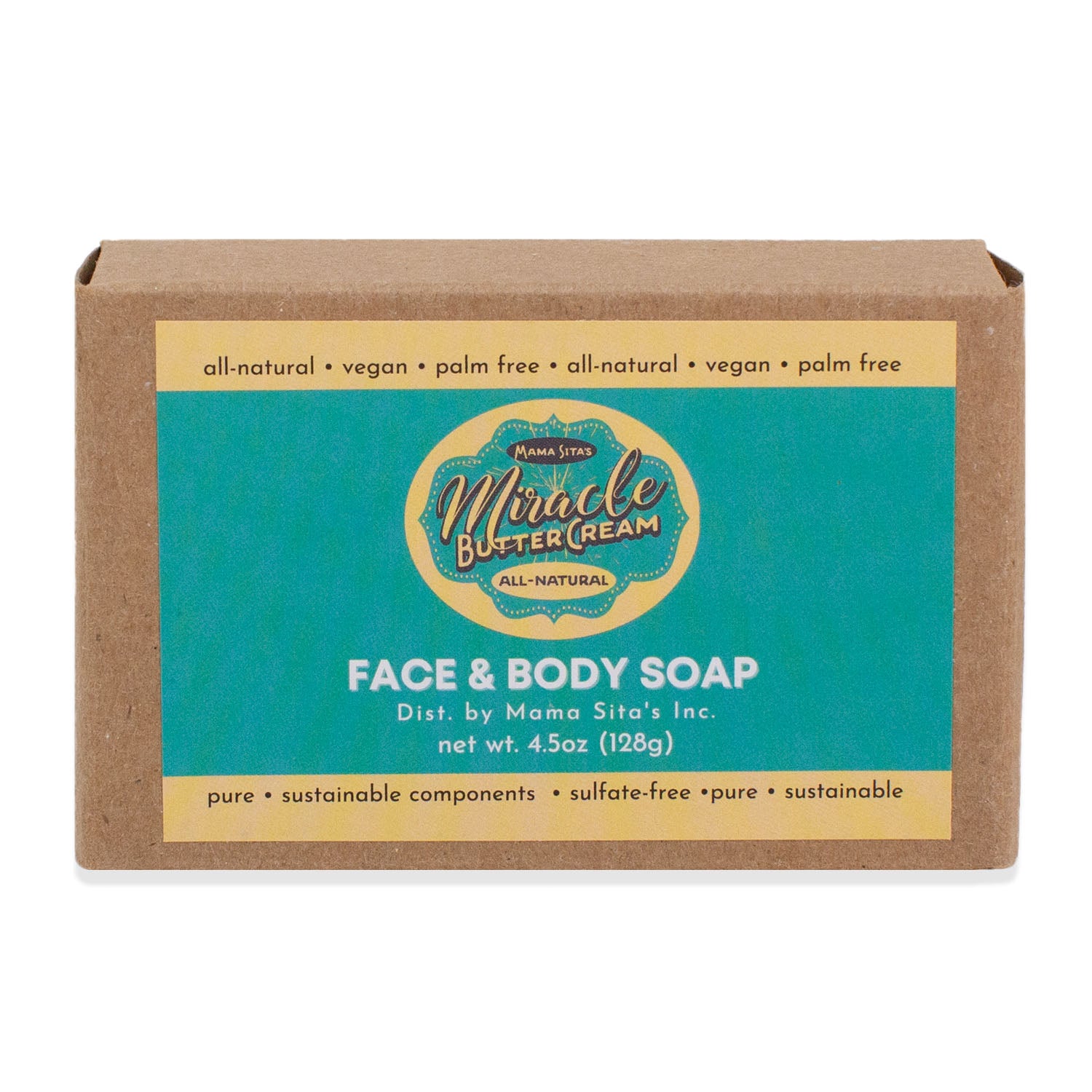 Miracle Butter Cream Facial &amp; Body Soap Box front, miraclebuttercream.com