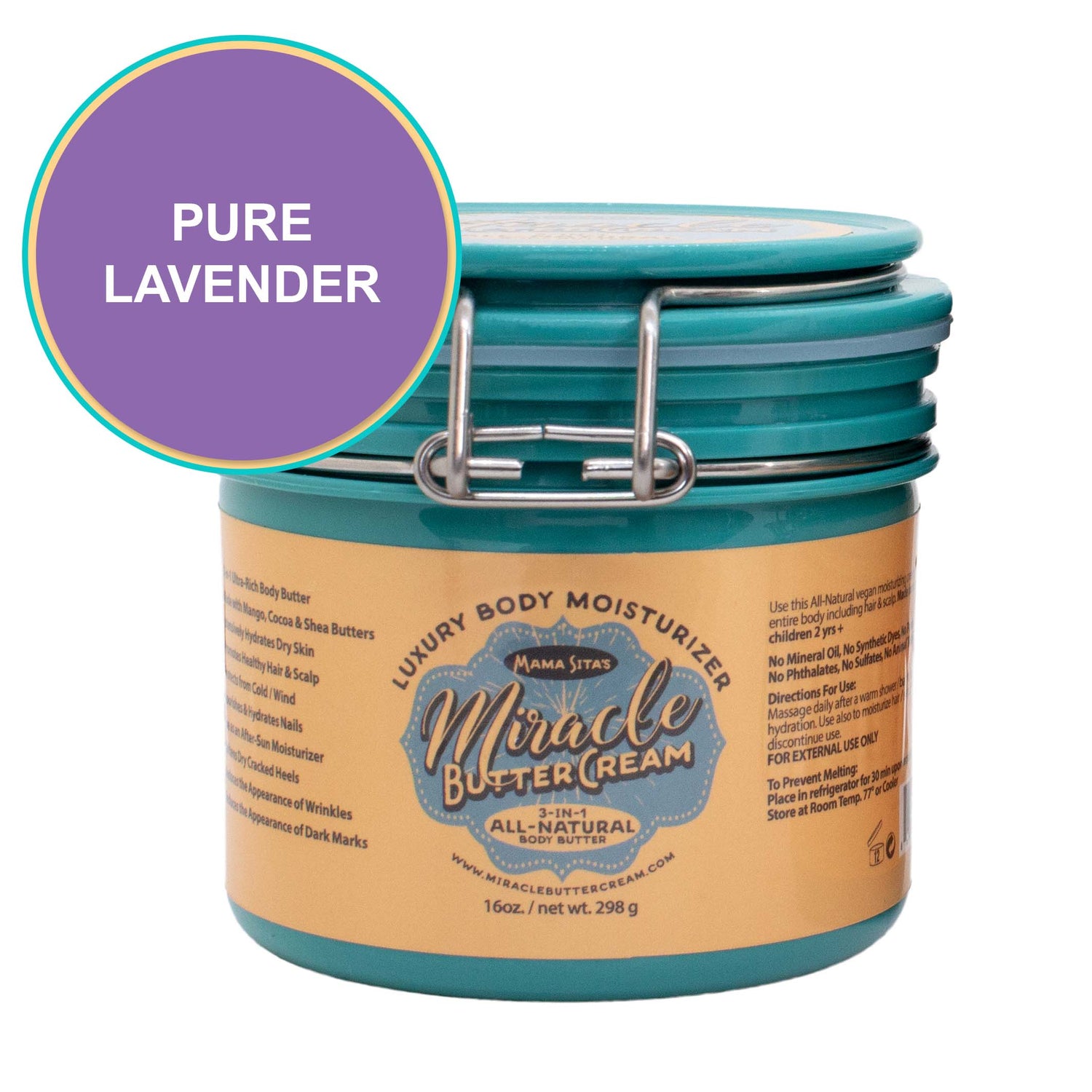 Miracle Butter Cream Pure Lavender Miracle Butter Cream 16 oz jar, miraclebuttercream.com