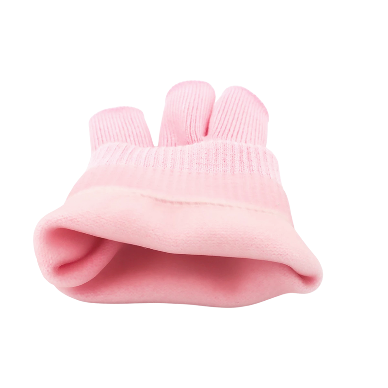 Women's Moisture Lockin' Gloves & Socks pink open fingertips, miraclebuttercream.com