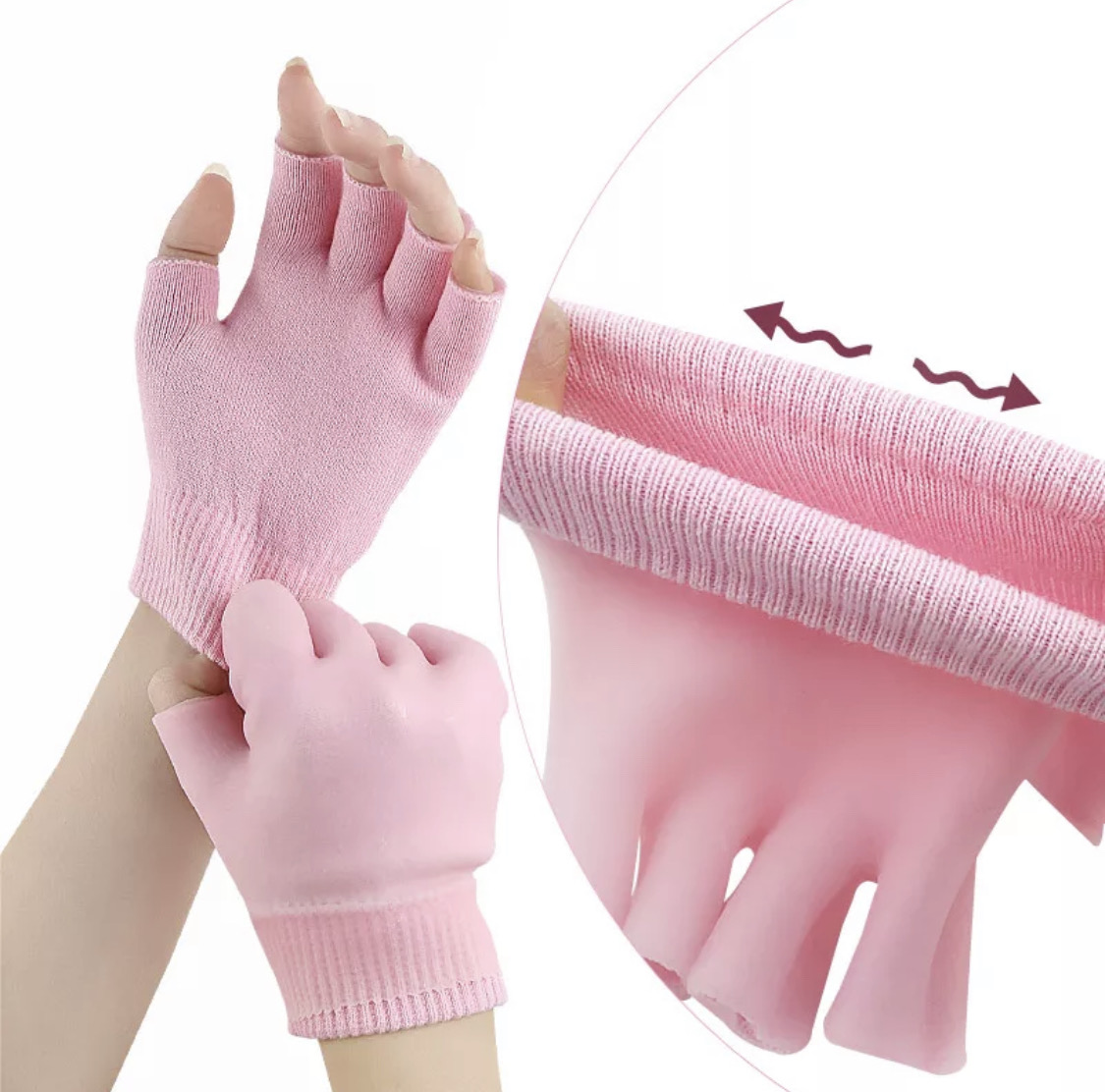 Silicone Gloves, Moisturizing Gloves Overnight 2 Pairs Non-Slip Palm  Elastic Lotion Gloves Size Waterproof Gloves for Dry Hands Chapped Skin