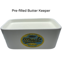 32oz. of Miracle Butter Cream customized in a Ceramic Butter Keeper, miraclebuttercream.com